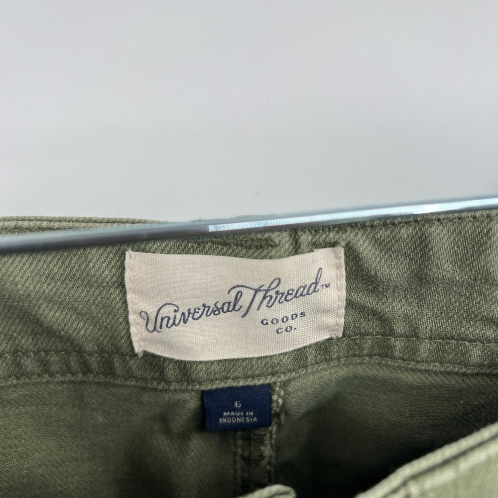 Universal Thread army green high rise wide leg jeans casual retro 6 - Picture 6 of 12
